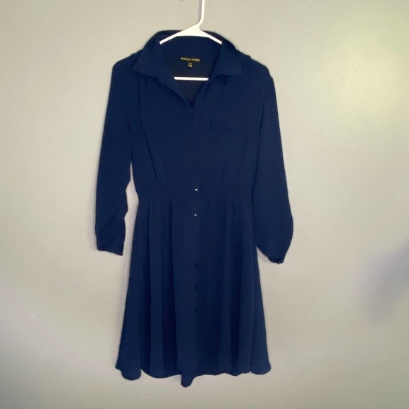 Always Indigo Navy Blue Shirt Dress PM - Picture 2 of 6